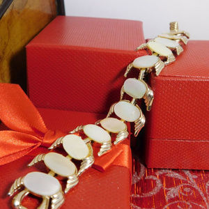 Coro Signed Mother Of Pearl Bracelet